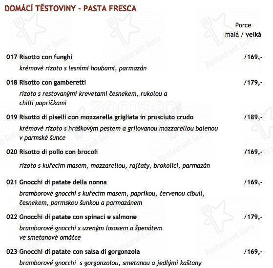 Ristorante Roma меню