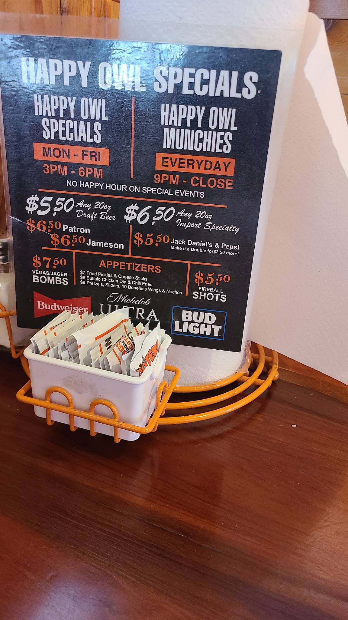 Hooters меню