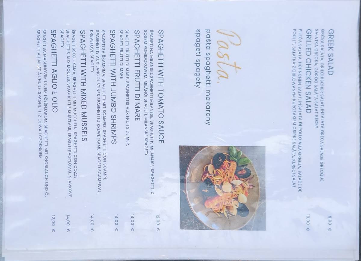 Roko Grebastica Olive Oil Kitchen меню