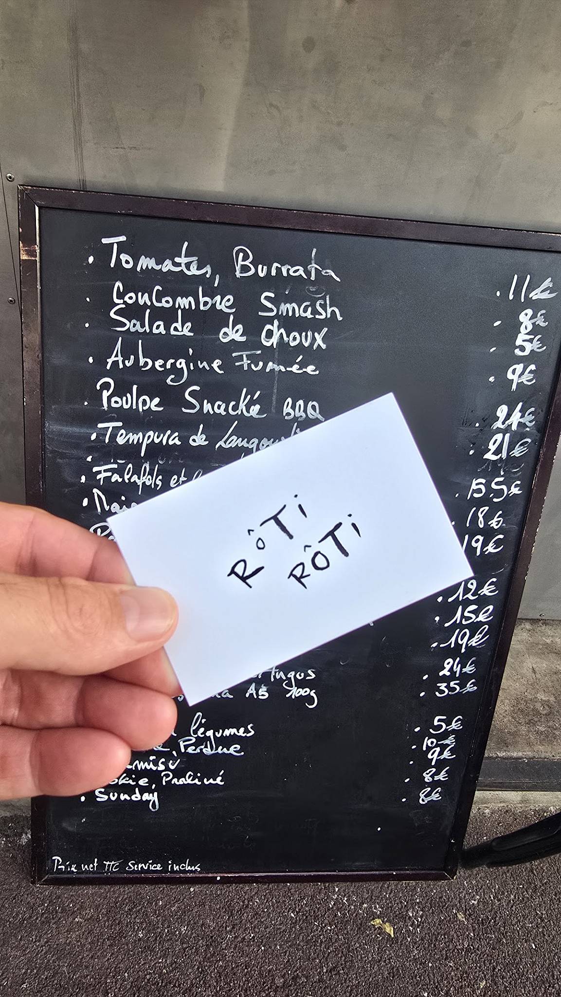 Rôti Rôti меню