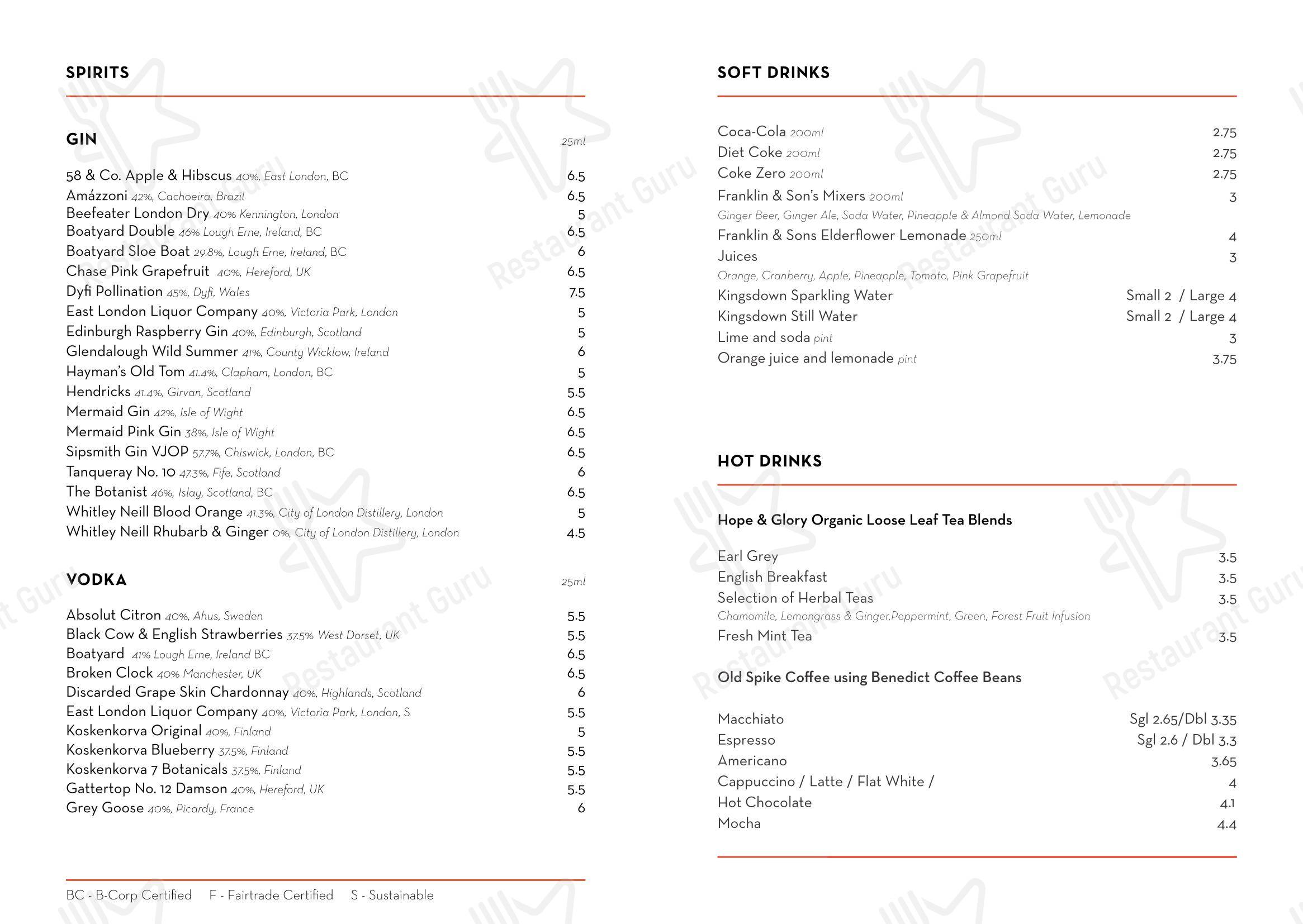 Меню ресторана Rotunda Bar and Restaurant - Takeaway Menu