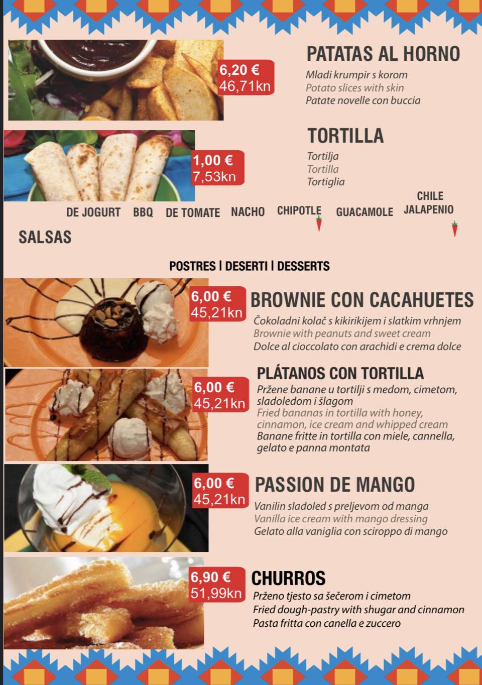 La Barca - CANTINA MEXICANA меню