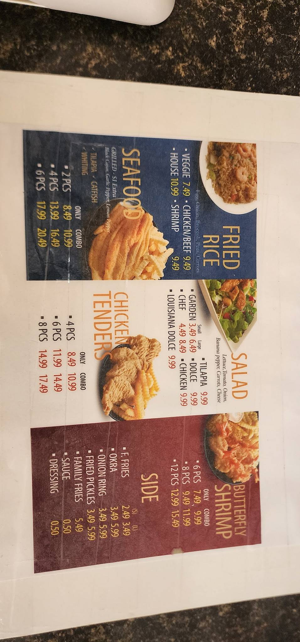 RuChDa Wings - меню