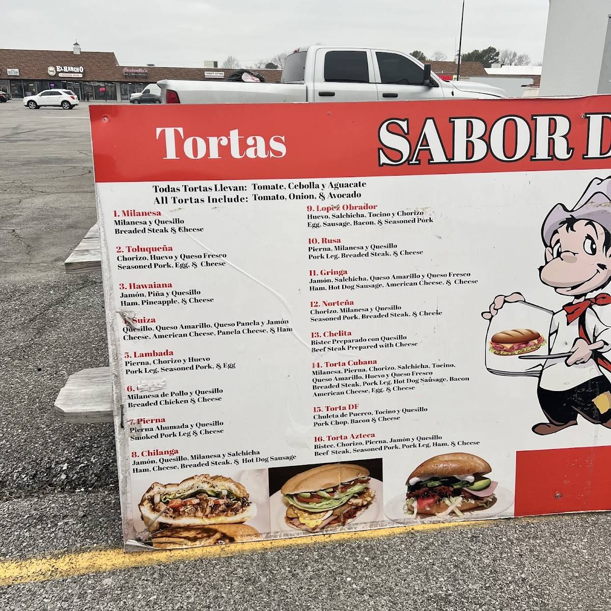SABOR DF меню