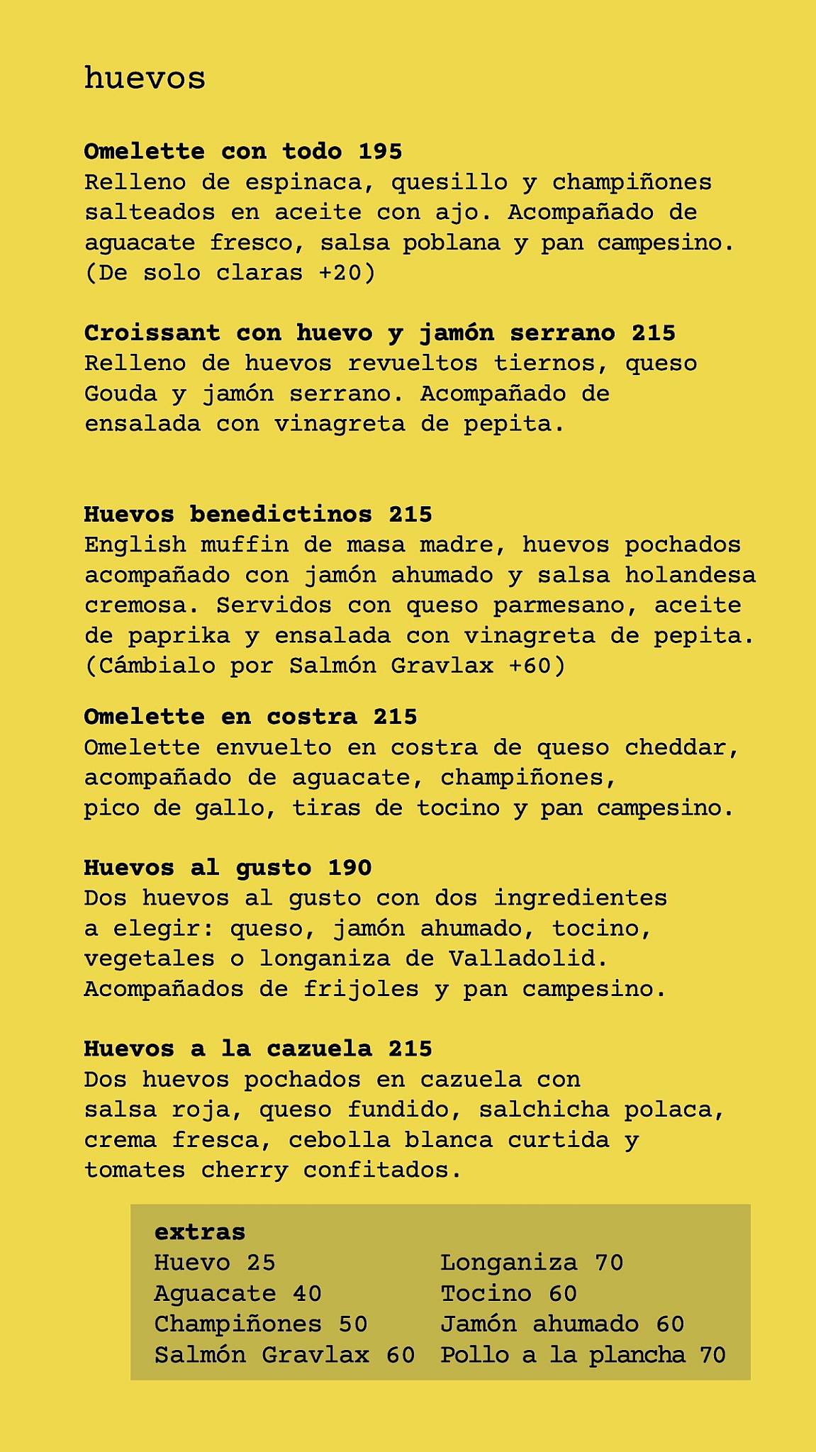 SOCO Mérida меню