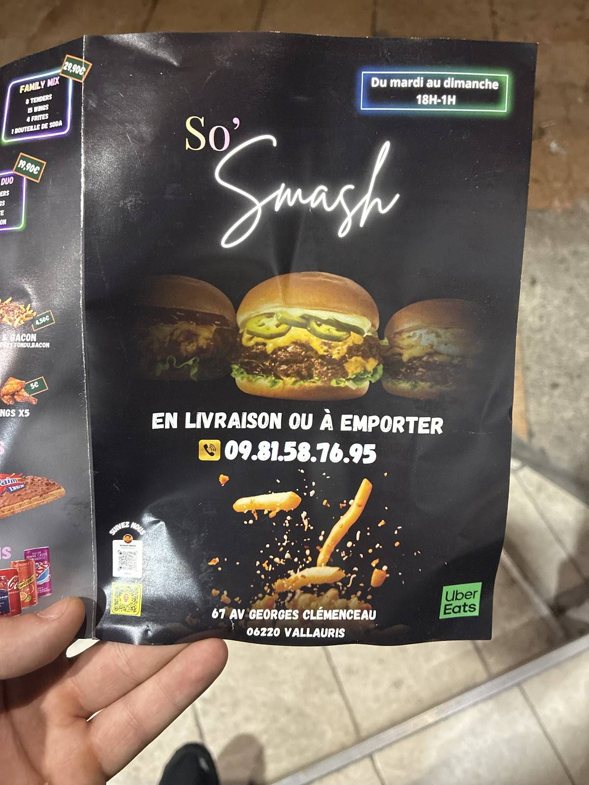 SO’SMASH BURGER меню
