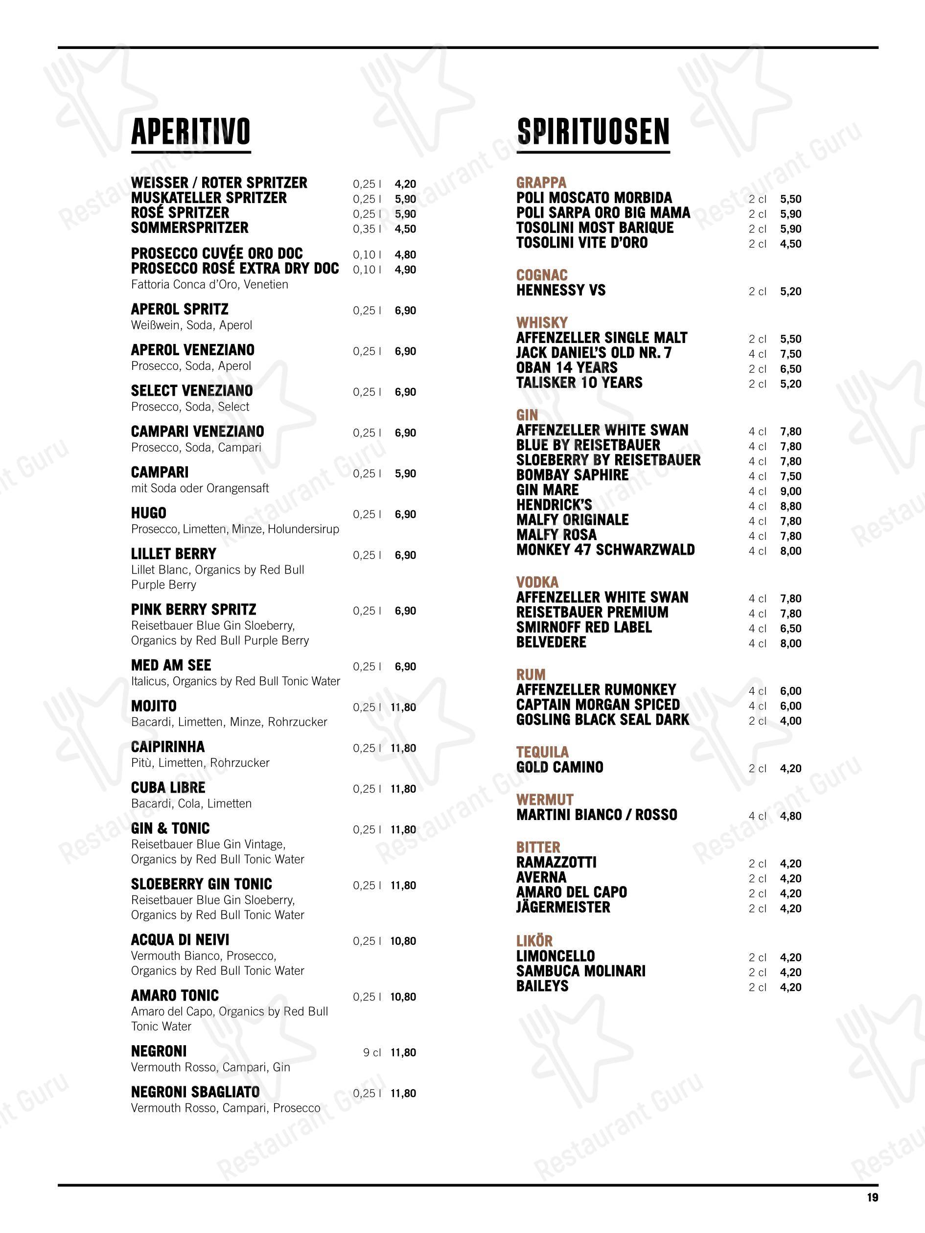 菜单 десерта SURACE Ristorante LentiaCity в Линце