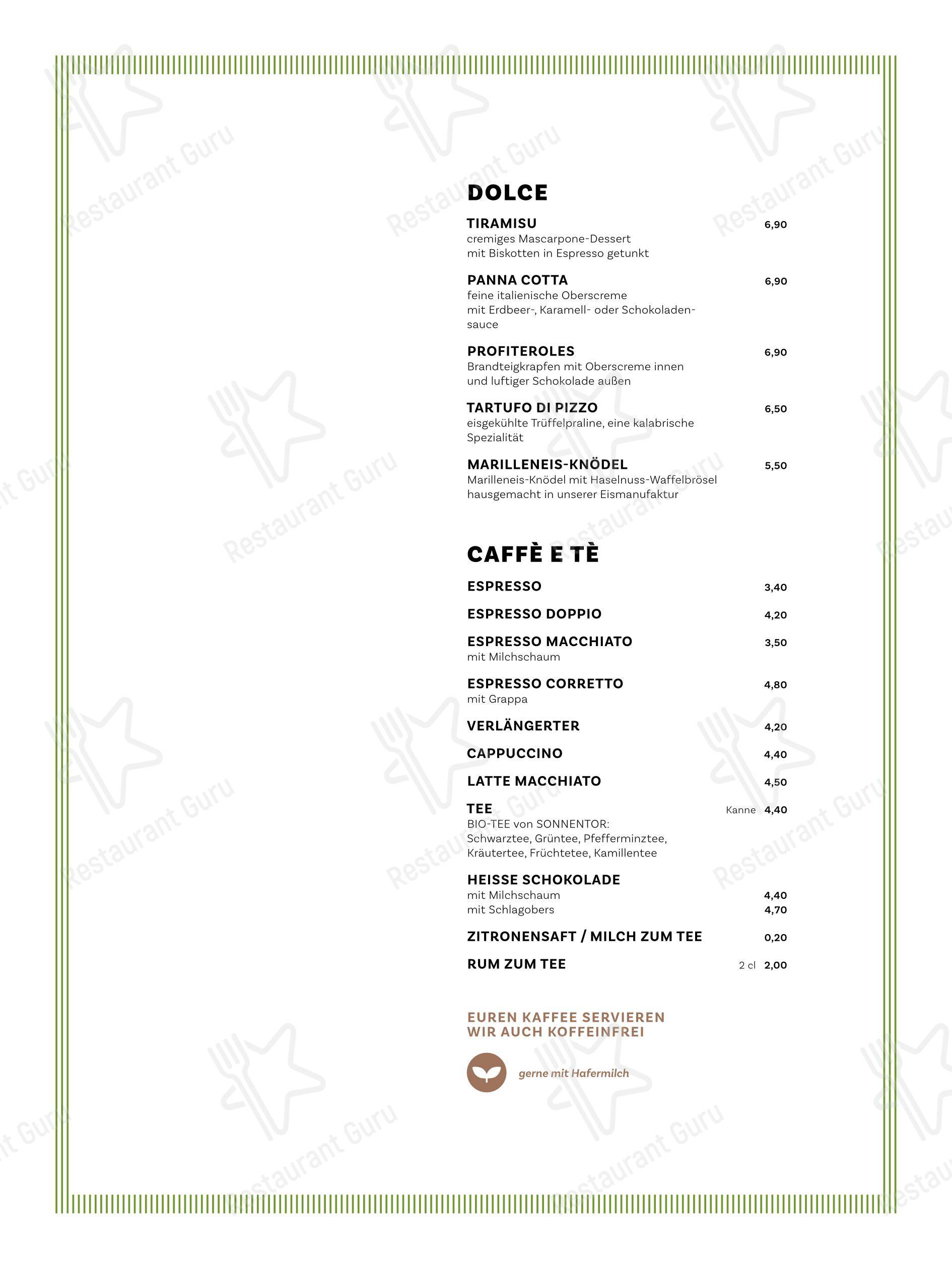 Основное меню десерта SURACE Ristorante LentiaCity в Линце