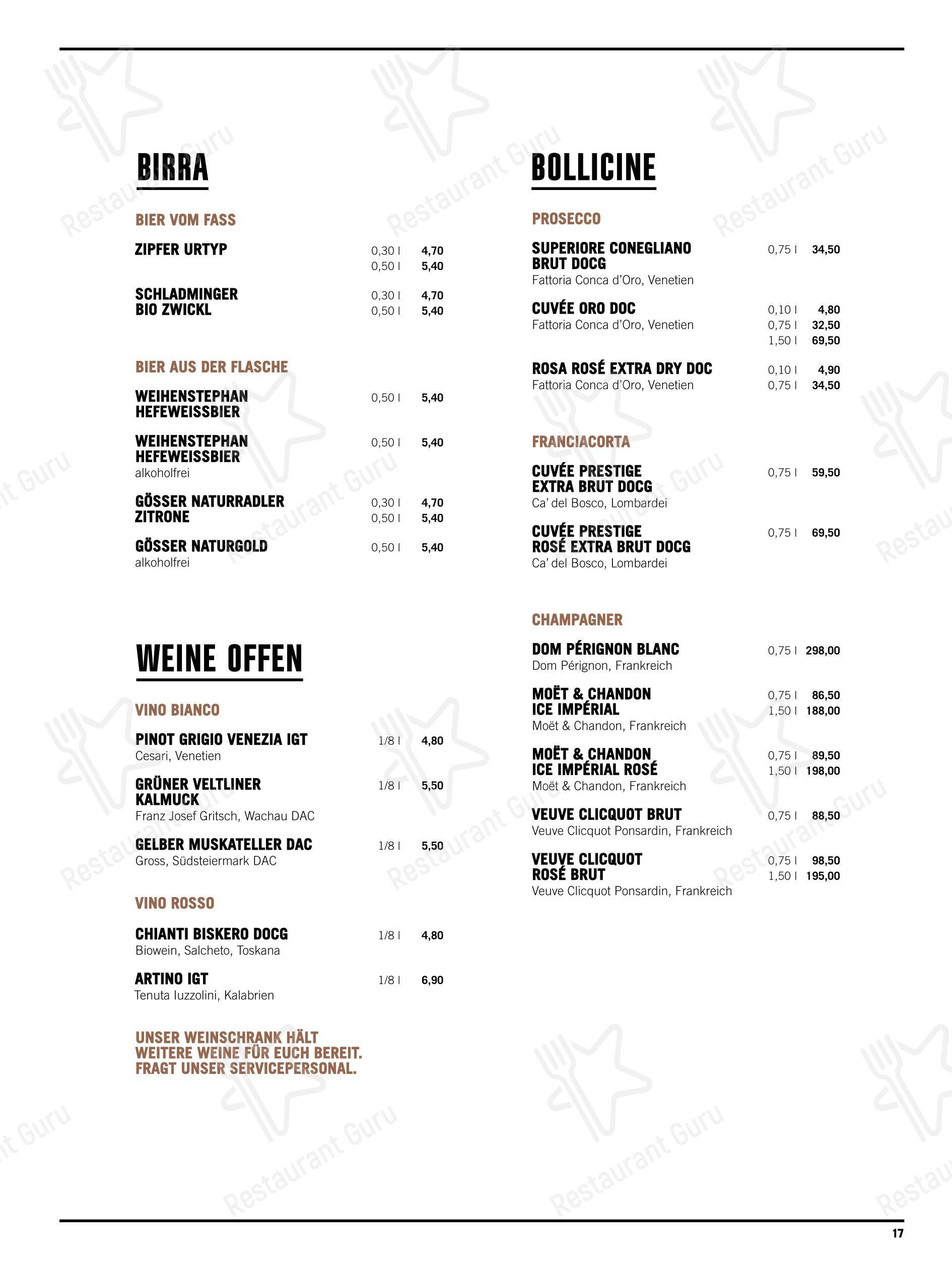 SURACE Ristorante LentiaCity в Линце - 菜单