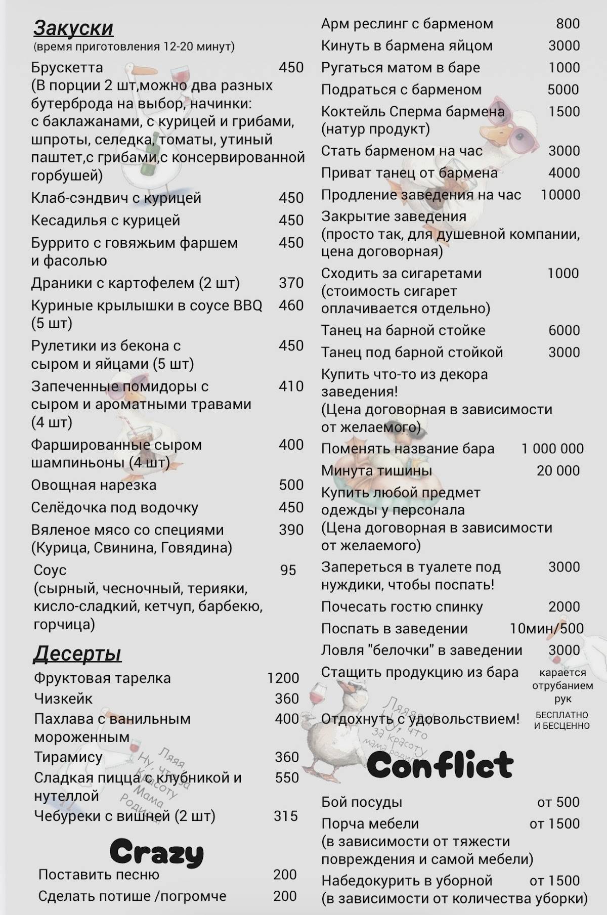 ПетербургЧИКИ меню