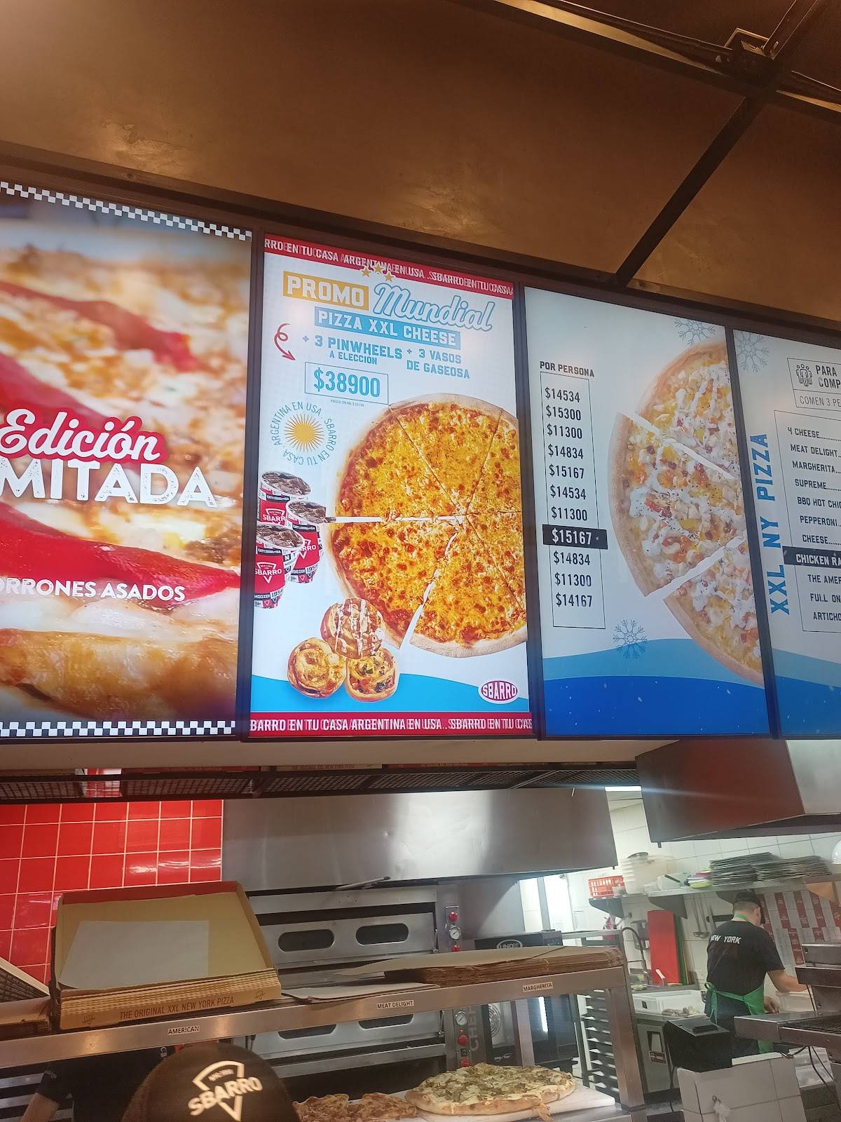 Sbarro Unicenter меню