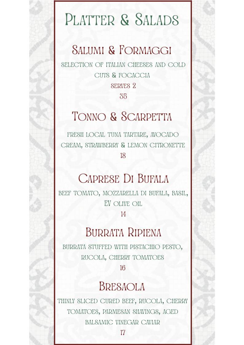 Scarpetta меню