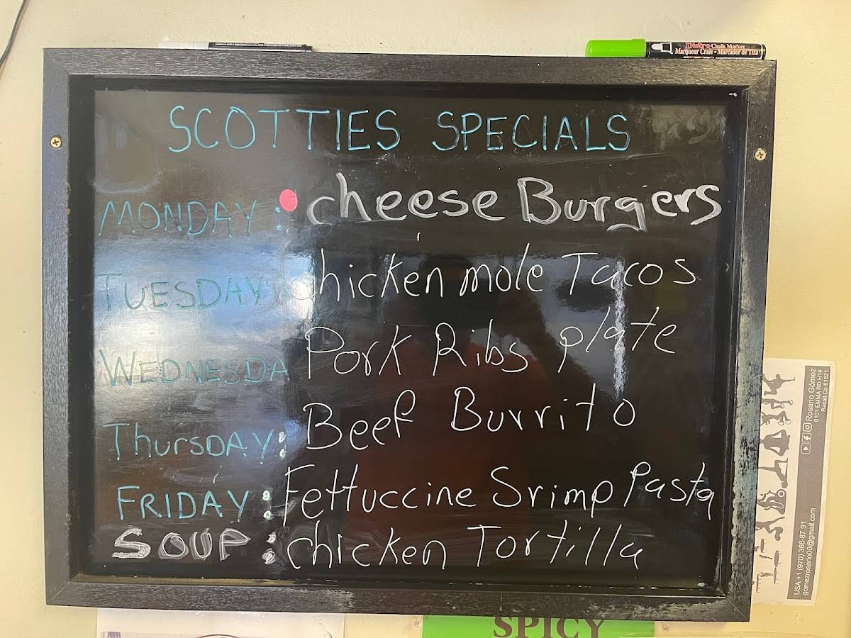 Scottie's меню