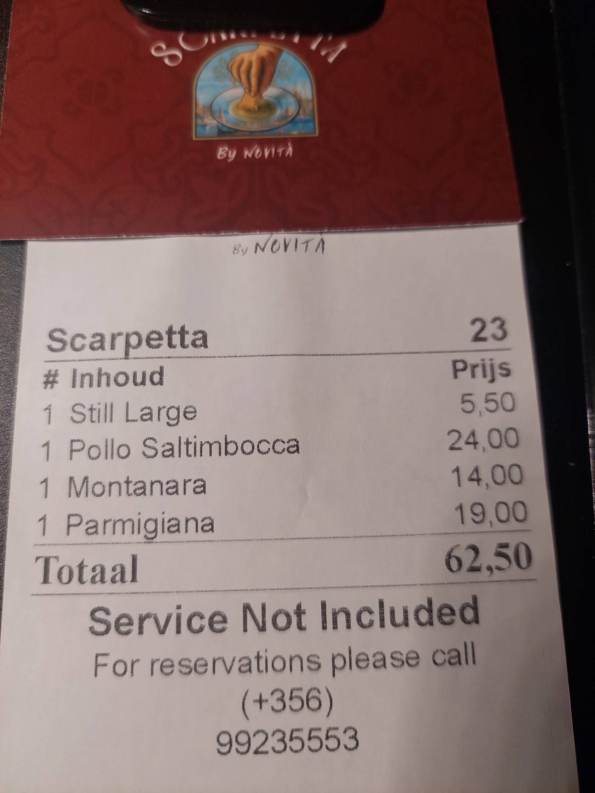 Scarpetta меню