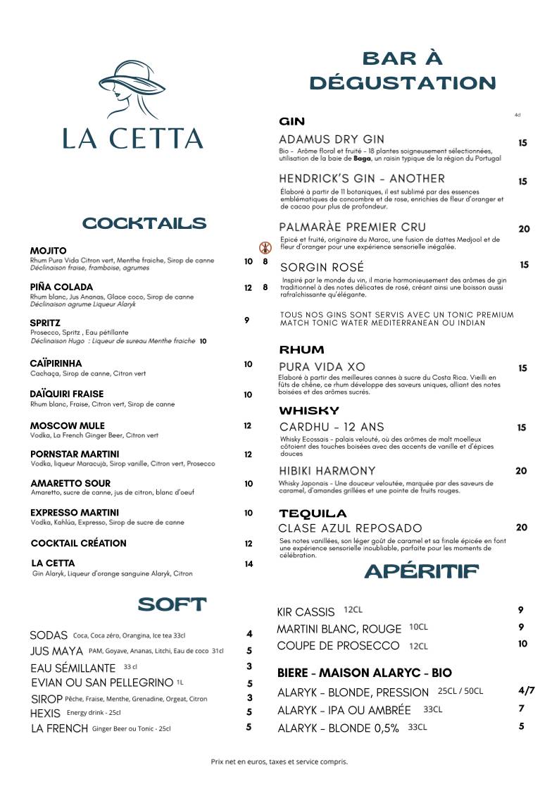 La Cetta меню