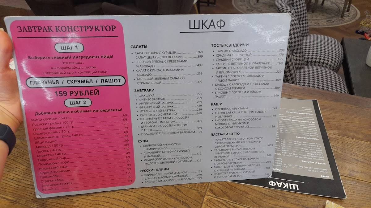 Шкаф меню