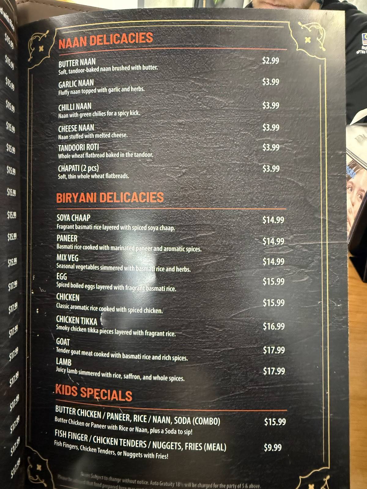 Silver Spoons - Indian Cuisine меню