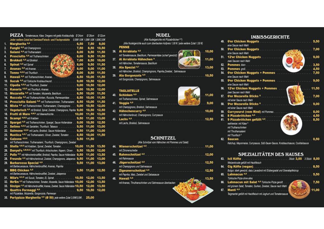 Pizza Barbarossa меню