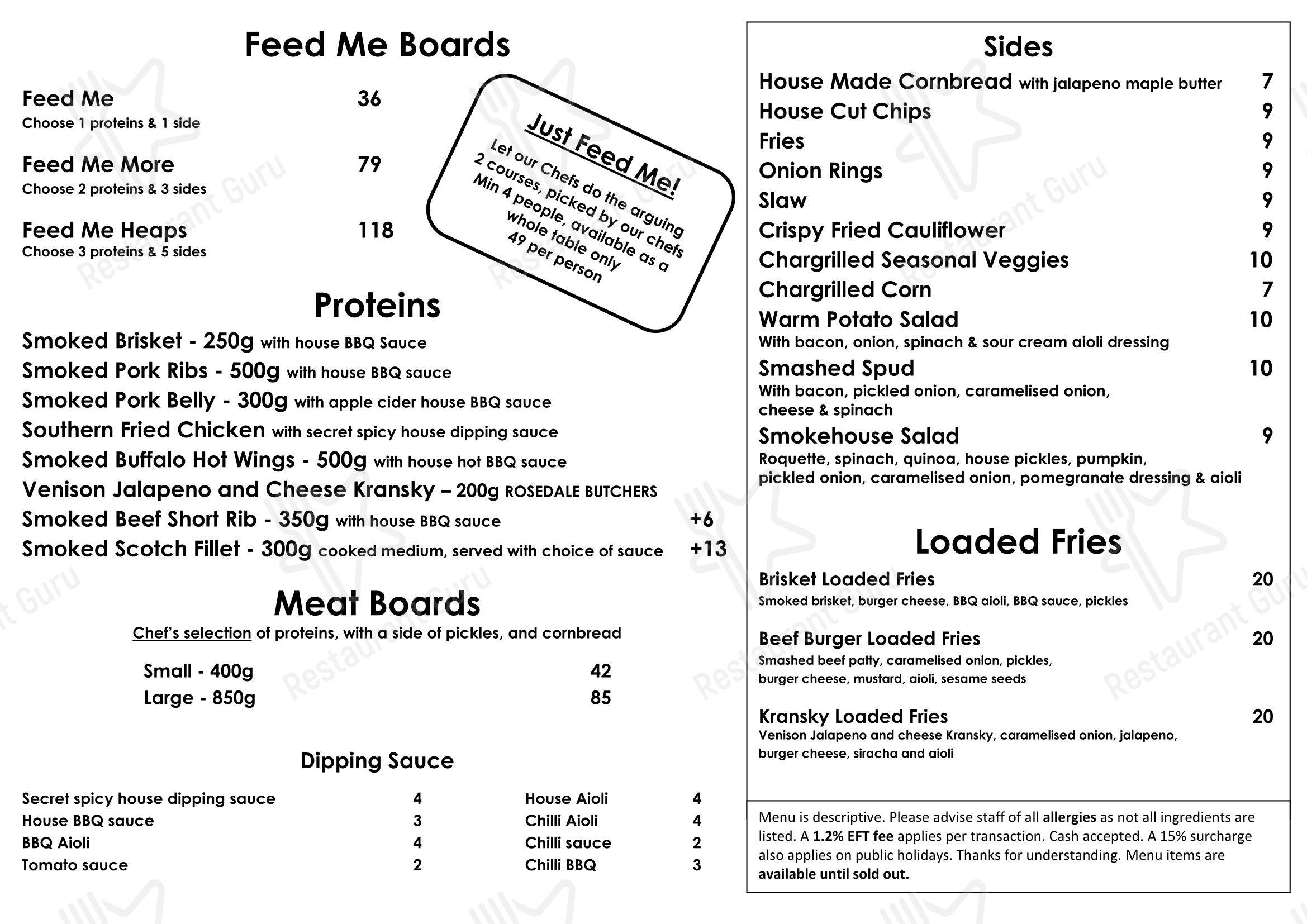 Меню ресторана Smokehouse 81 - Меню напитков