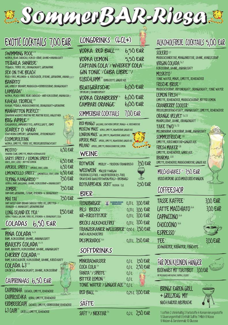 Sommerbar Riesa меню