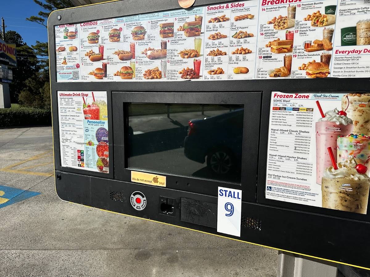 Sonic Drive-In меню