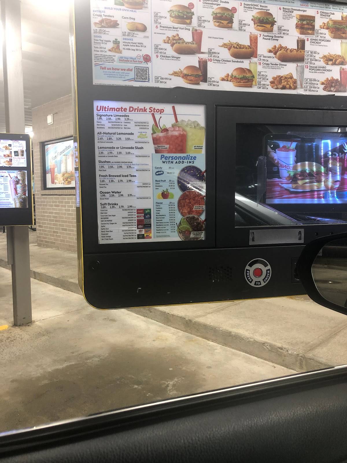 Sonic Drive-In меню