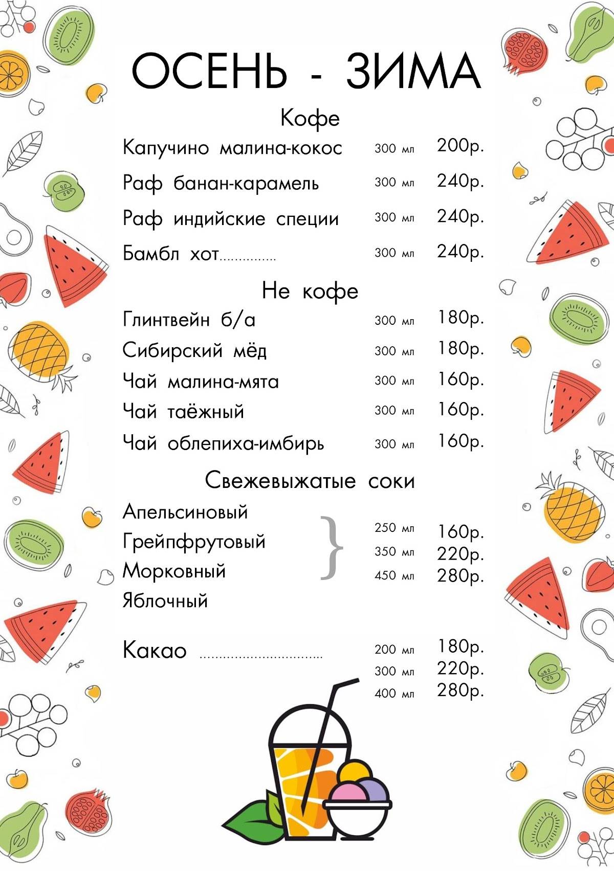 Gelateria Сорбет меню