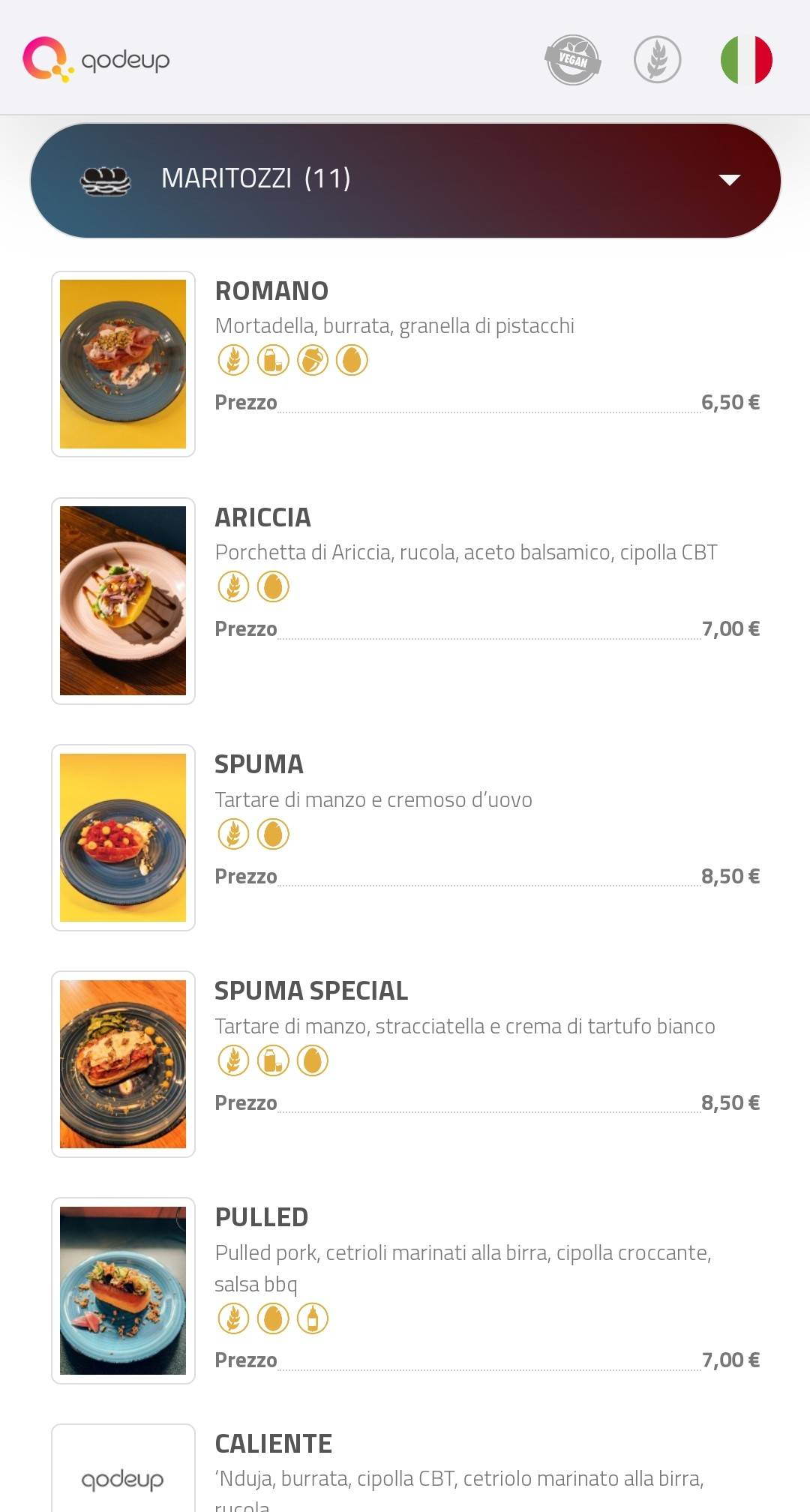 Spuma Birra e Maritozzi меню
