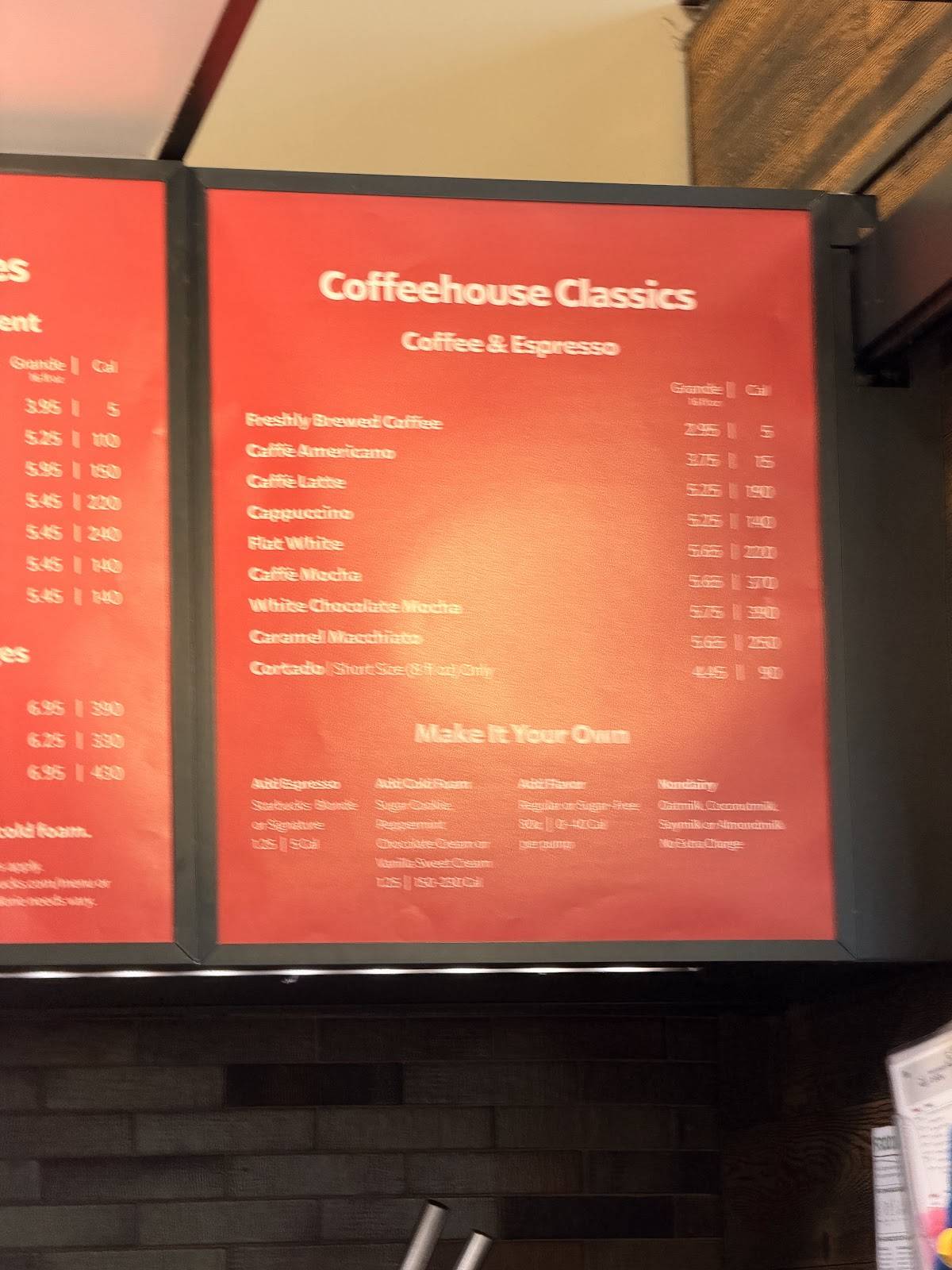 Starbucks Coffee Company меню