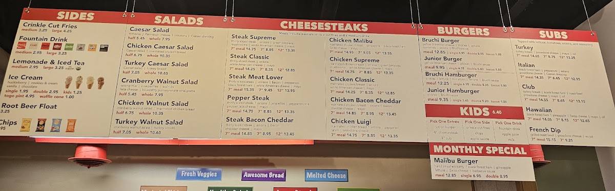 Bruchi's Cheesesteaks & Burgers меню