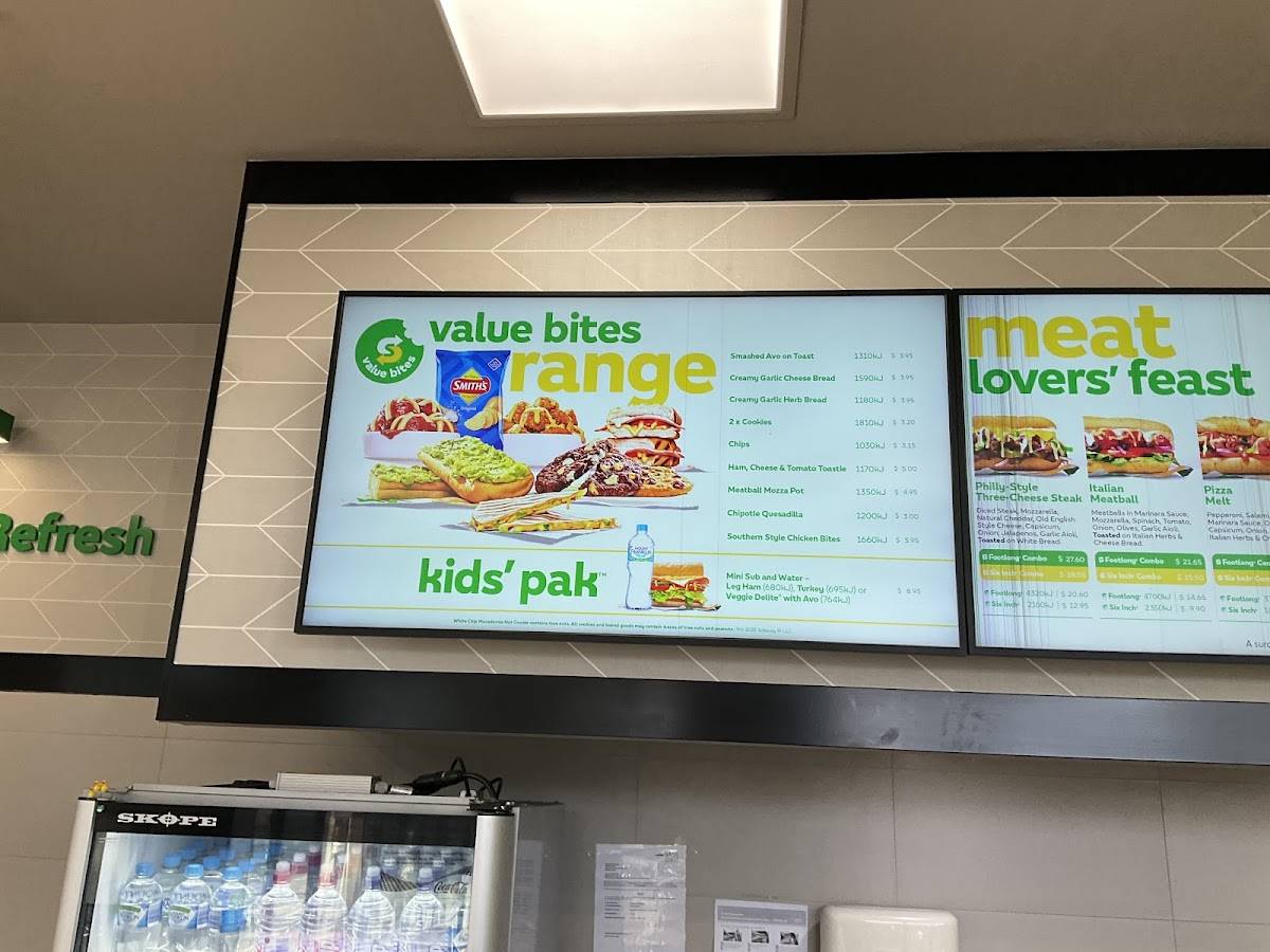 Subway меню