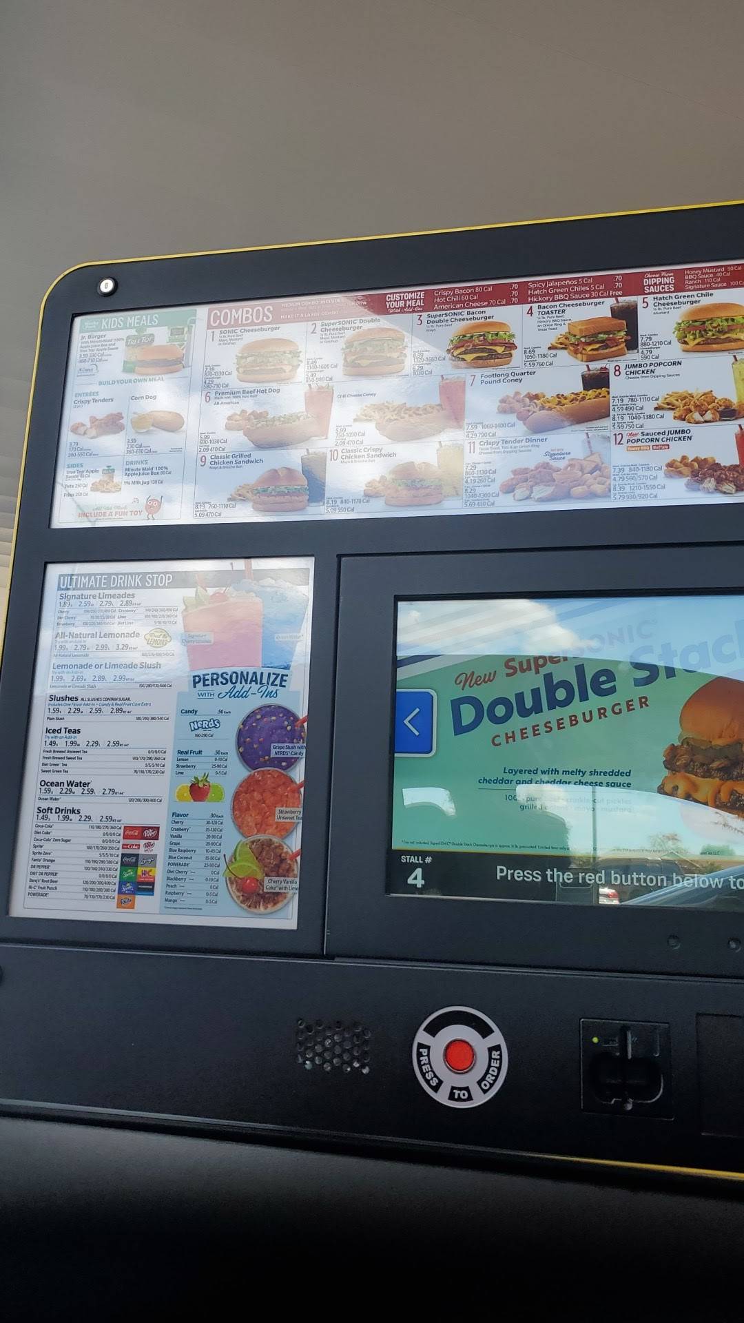 Sonic Drive-In меню