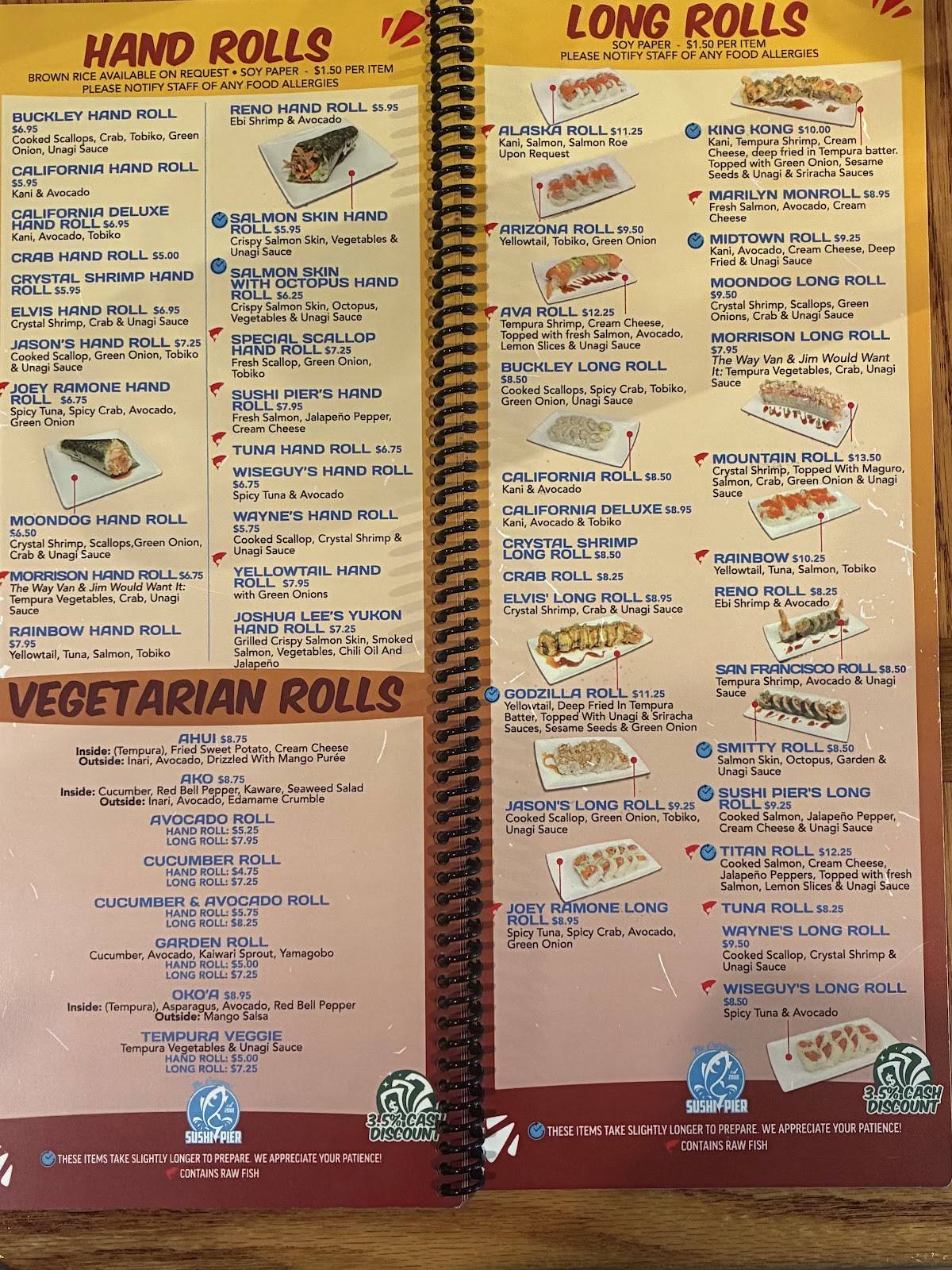 Sushi Pier (Reno) меню
