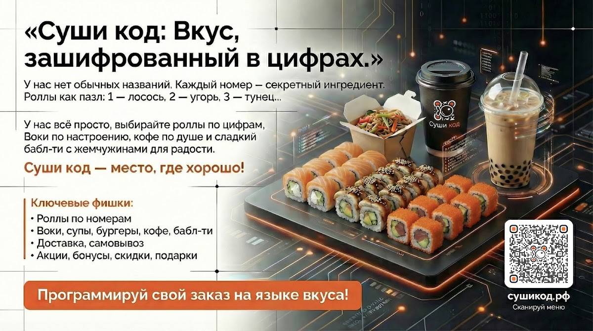 Суши код меню
