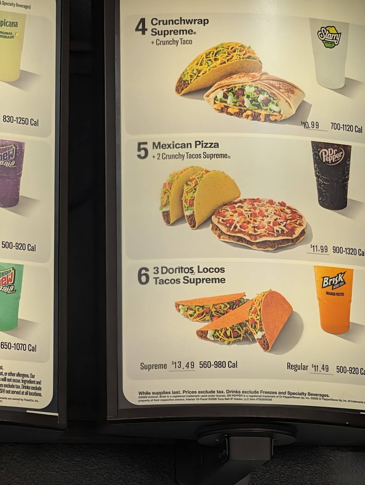 Taco Bell меню