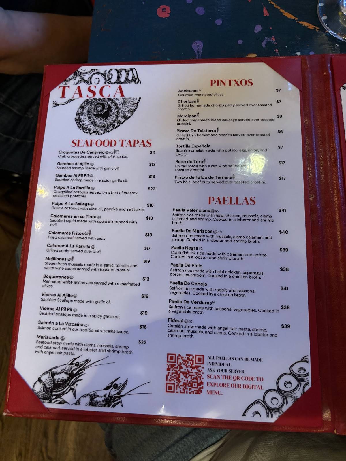 Tasca Restaurant меню