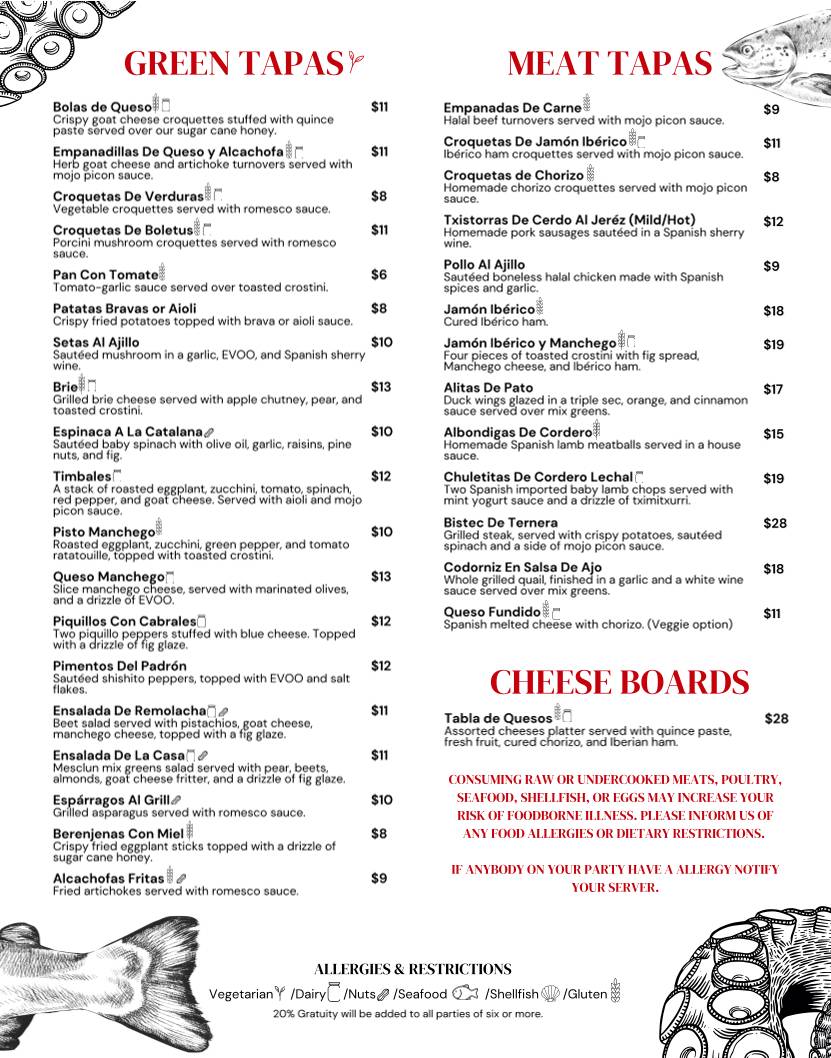 Tasca Restaurant меню