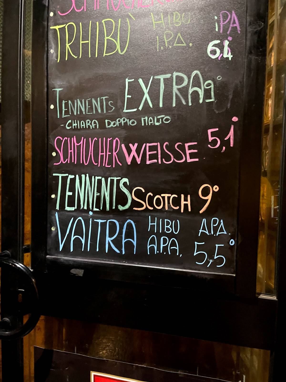 Tennent's Pub меню
