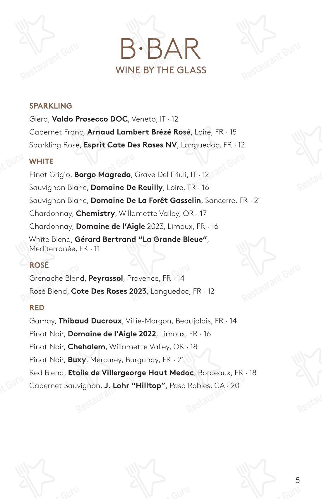 Коктейльная карта паба и бара The Berkeley Bistro + Bar в Бостоне