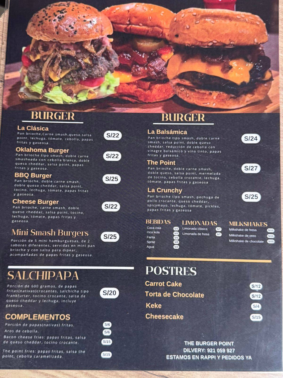 The Burger Point меню