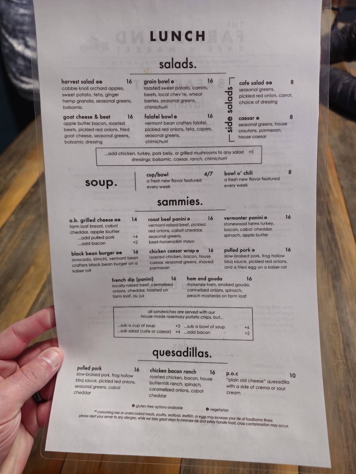 The Farmstand Cafe & Market меню