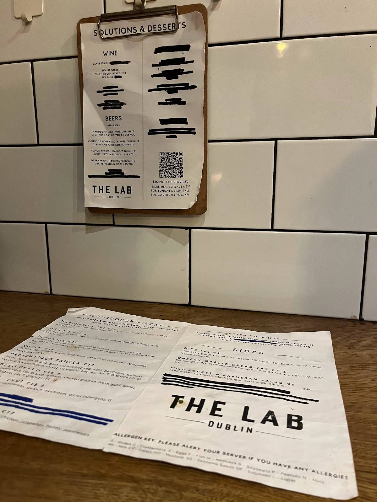 The Lab меню