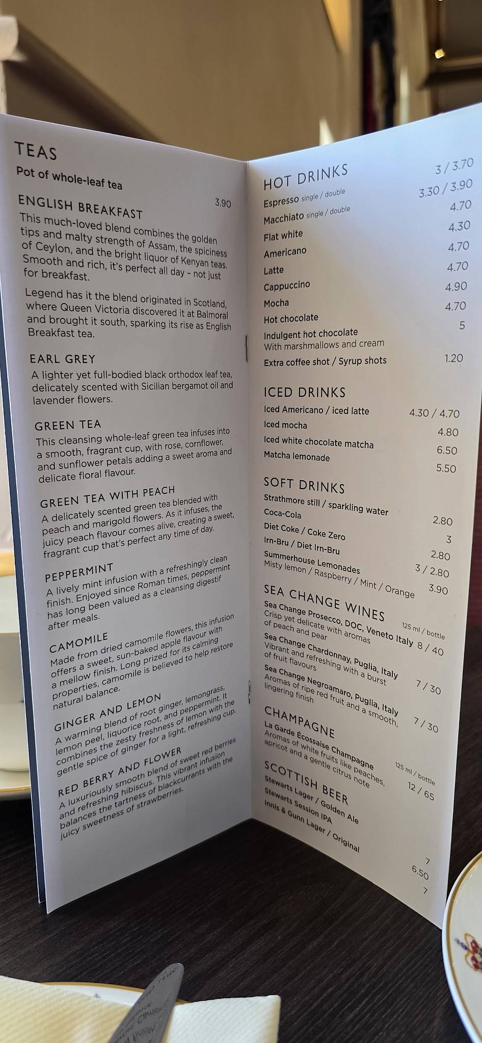 The Tea Rooms At Edinburgh Castle меню
