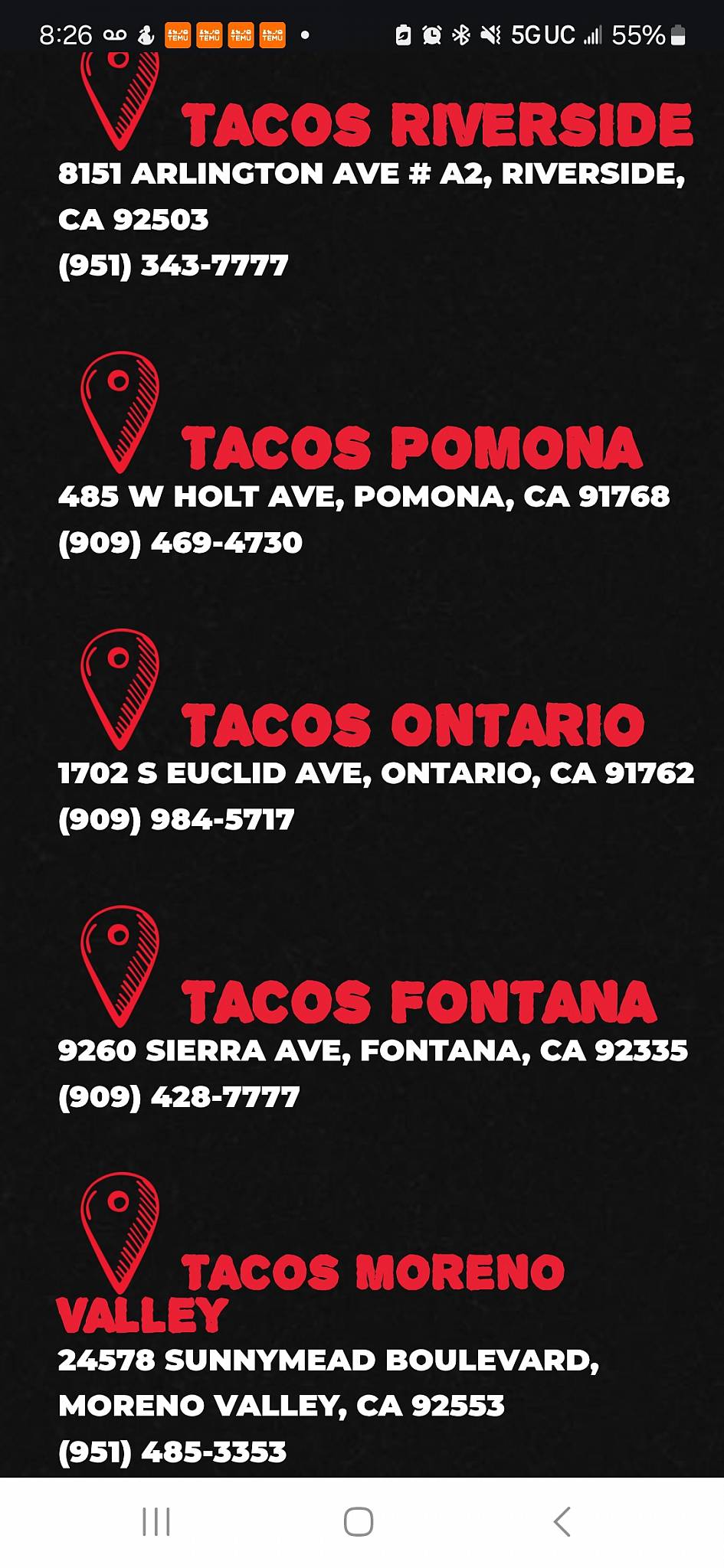 Tijuana's Tacos меню
