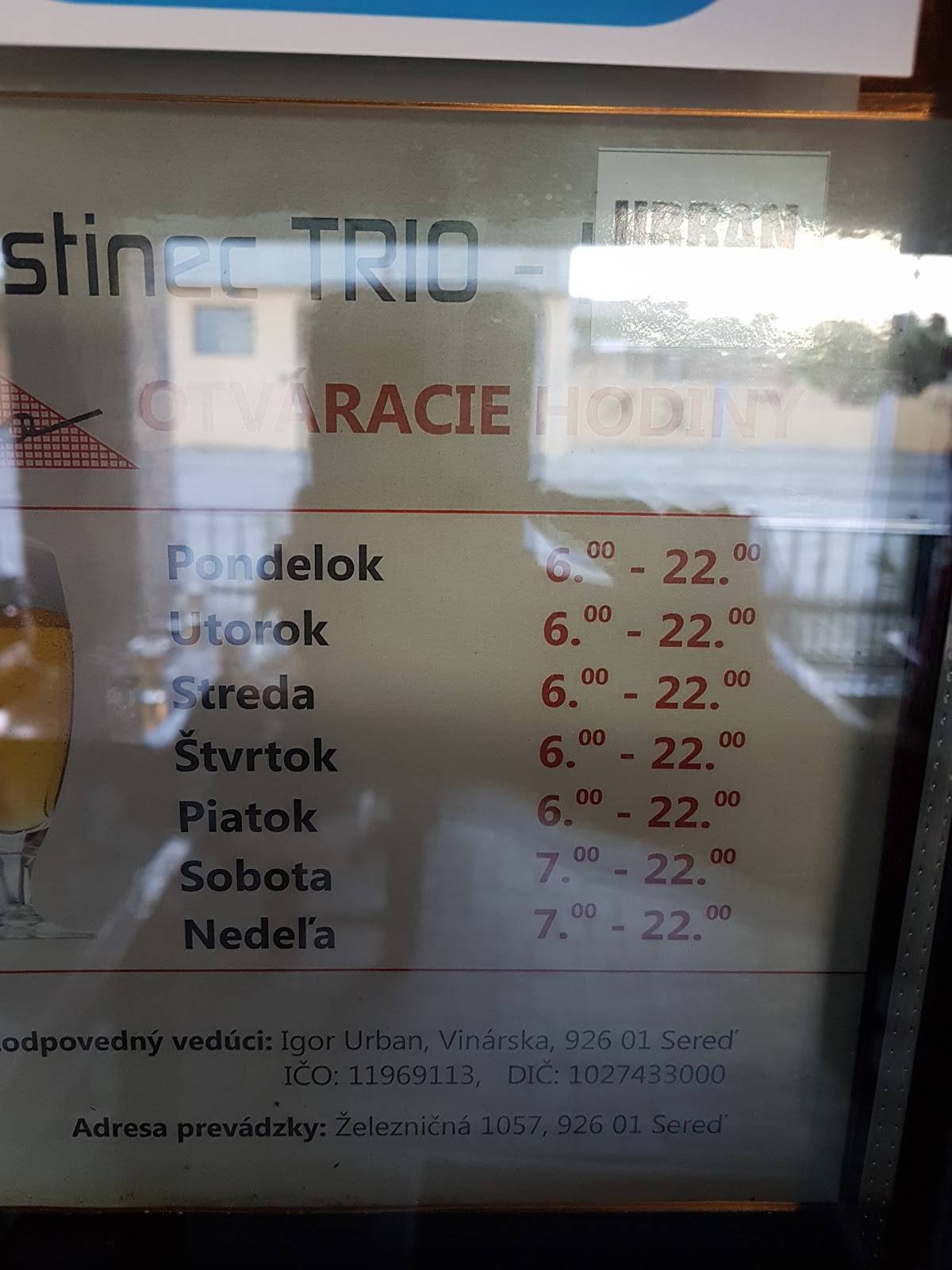 Trio Monika меню