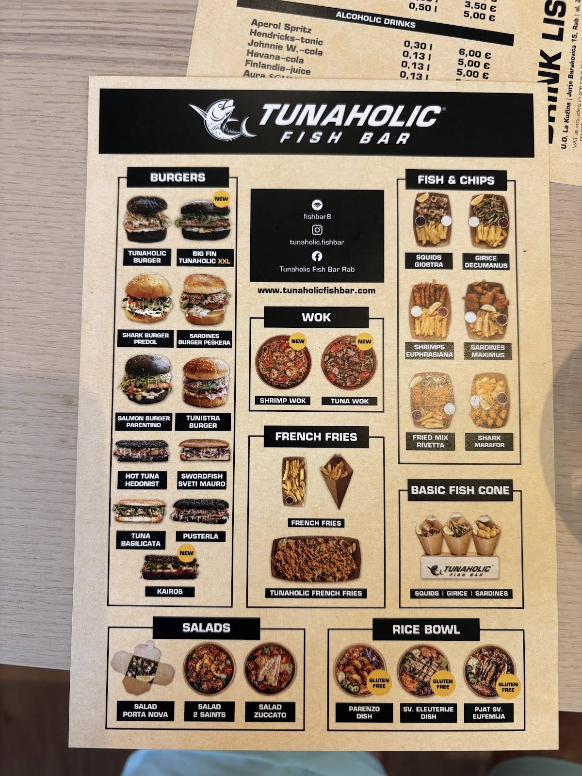 Tunaholic Fish Bar меню