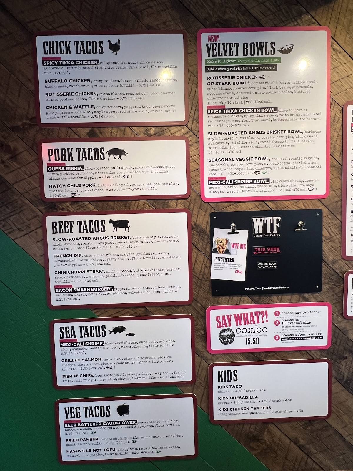 Velvet Taco меню