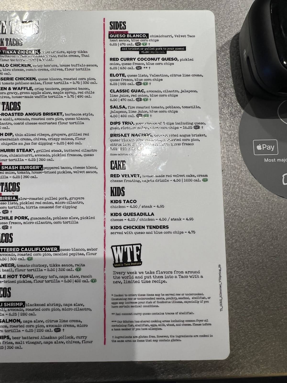 Velvet Taco меню