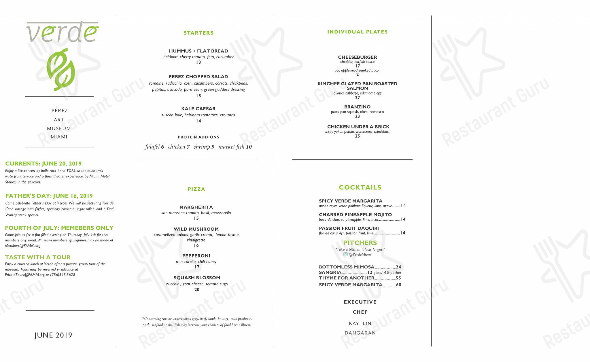 Group Booking Menu кафе Verde