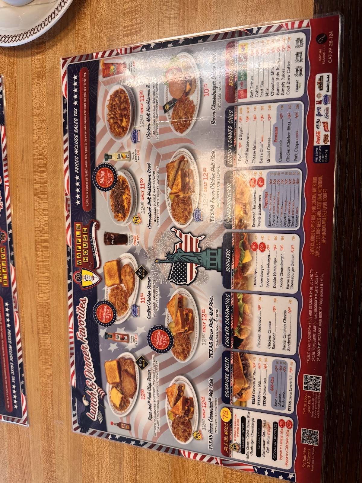 Waffle House меню